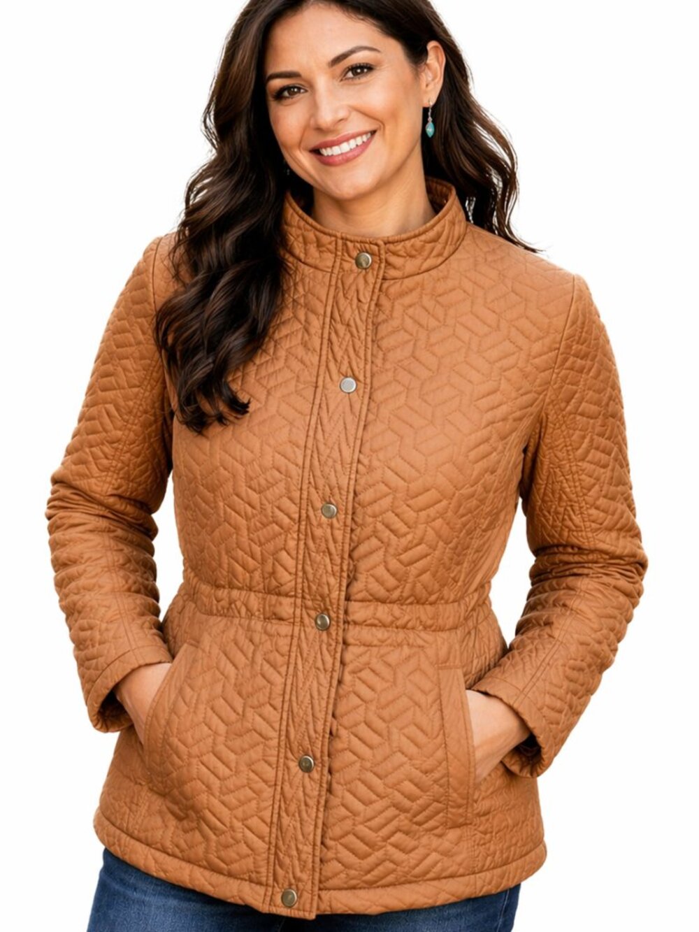 NWT - Medium jacket. Lightweight camel jacket w/ pockets and snap closure.